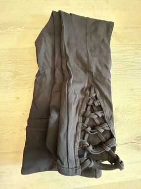 Free People Black Lace-Up Leggings